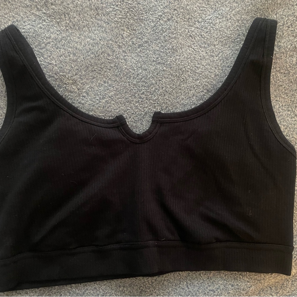 Aerie Black Ribbed Bra